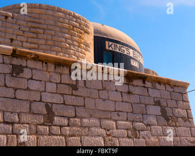 Fortifications on the Rock of Gibraltar at the entrance to the Mediterranean Sea Stock Photo