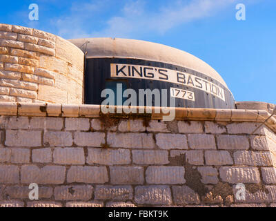 Fortifications on the Rock of Gibraltar at the entrance to the Mediterranean Sea Stock Photo