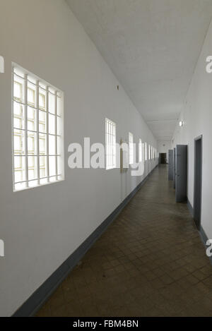 corridor in Peniche prison Stock Photo