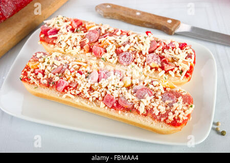 baguette pizza frozen alamy similar