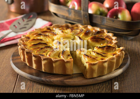 Tarte Normande. French apple tart Stock Photo