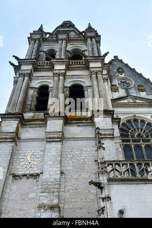 The Cathedral of Saint Louis of Blois, France.  The facade and belltower were built in 1544. Stock Photo