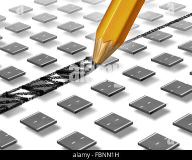 Business success plan drawing a bridge with a pencil to connect a broken path as a business concept for bridging the gap and connecting the dots for a successful strategy. Stock Photo