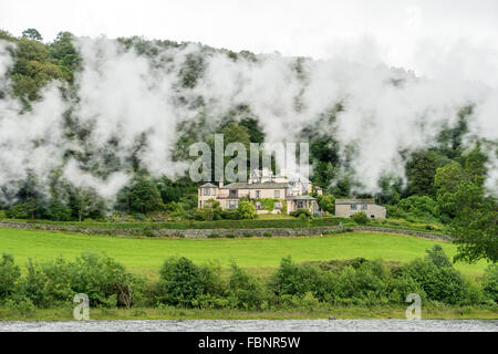 John Ruskin's former home Brantwood at Coniston Water Stock Photo