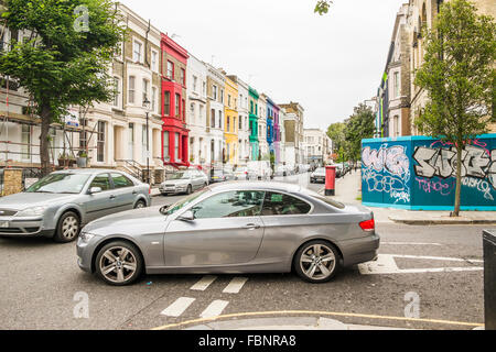 colorful facades, lancaster road, notting hill, london, england Stock Photo