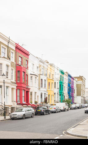 colorful facades, lancaster road, notting hill, london, england Stock Photo