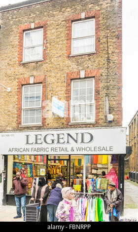 legend, african fabric store, london, england Stock Photo