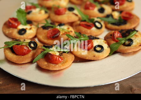 canapes vegetables in a silver Stock Photo