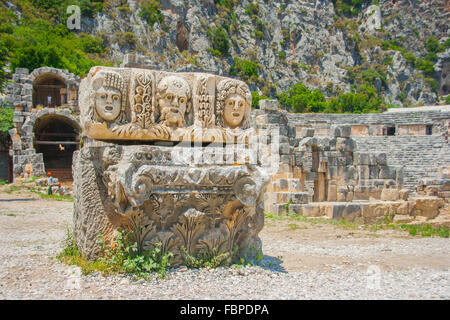 Reliefs in Myra ancient city Antalya Turkey Stock Photo