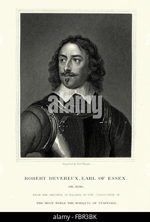 Robert Devereux, 3rd Earl of Essex 1591 to 1646 an English Parliamentarian and soldier. With the start of the English Civil War Stock Photo