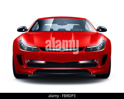 Red generic car - front view Stock Photo