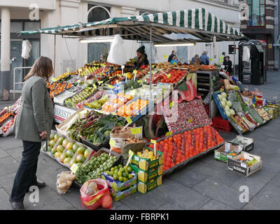 Fruit and vegetable stall in Liverpool Stock Photo