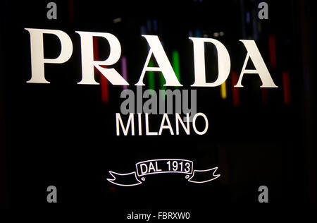 Markenname: 'Prada Milano', Berlin. Stock Photo