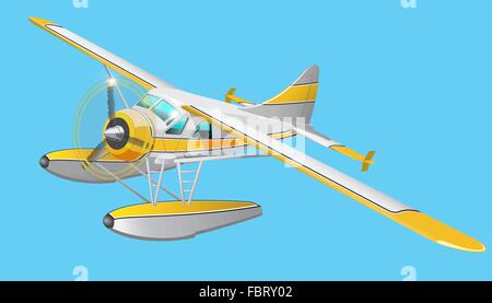 Retro seaplane illustration Stock Vector