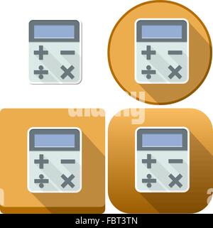 Vector illustration pack of a calculator and calculator icons for android and ios. Stock Vector