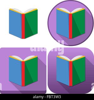 Vector illustration pack of a colorful book and book icons for android and ios. Stock Vector