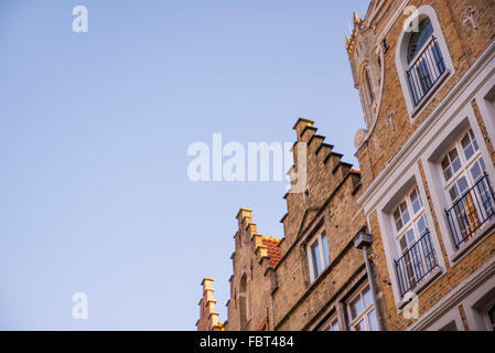 Buildings along Steenstraat, Bruges Stock Photo