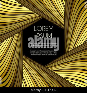 Abstract geometric background with stripe elements and hexagonal area for your text drawn in retro style. Stock Vector