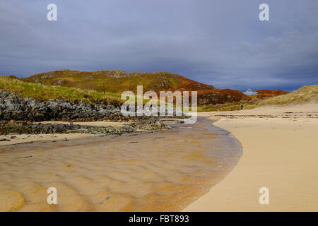 Camusdarach Beach on the North West coast of Scotland is close to Mallaig and Fort William Stock Photo