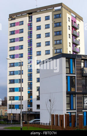 Council estate regeneration underway in Leeds. Old high rise council ...