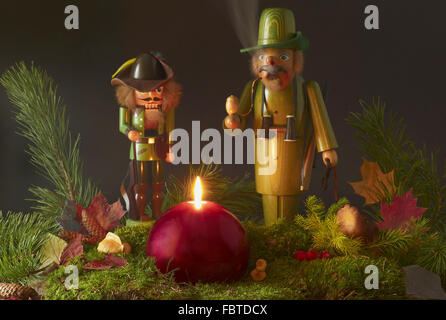 smoking man with nutcracker Stock Photo