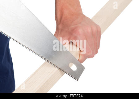 Sawing wood Stock Photo