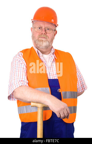 Construction worker with hardhat Stock Photo