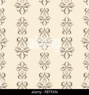 Vintage seamless background for classical design in beige and brown colors Stock Vector