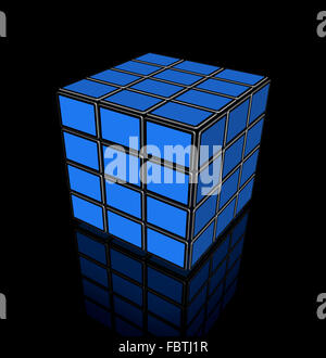 Video cube of flat tv screens Stock Photo