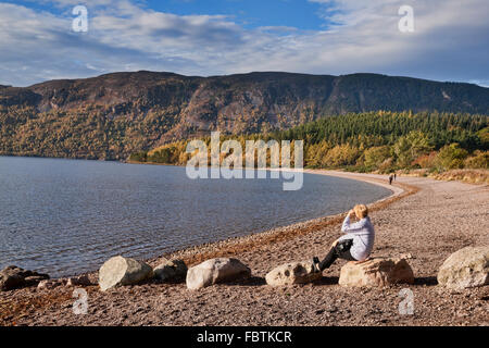 Autumn on Loch Ness, Dores, Highland, Scotland UK Stock Photo