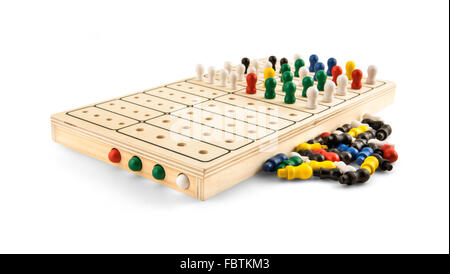 Mastermind - Wooden Brain Teaser Game - isolated on white Stock Photo