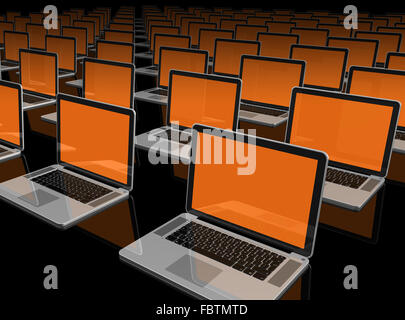 Laptop computers isolated on black Stock Photo