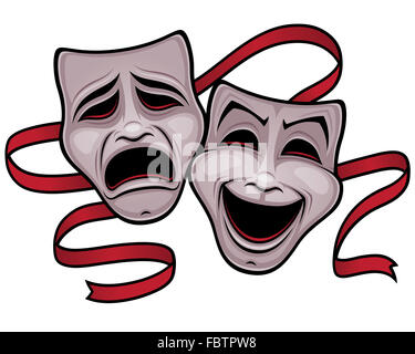 Comedy and Tragedy Theater Masks Stock Photo