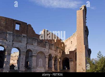 ROME, ITALY - JANUARY 1 2015: Close up detail of the external walls of Colosseum ruins in Rome, Italy Stock Photo