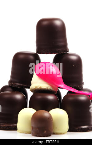 chocolate-coated marshmallow treats Stock Photo