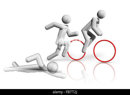 Triathlon 3D symbol Stock Photo