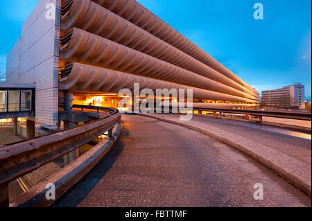 Preston Bus Station has been cited as a great example of the Brutalist architecture style. Stock Photo
