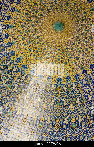 Dome of the mosque, oriental ornaments from Isfahan, Iran Stock Photo