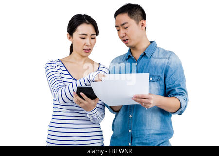 Serious couple discussing Stock Photo