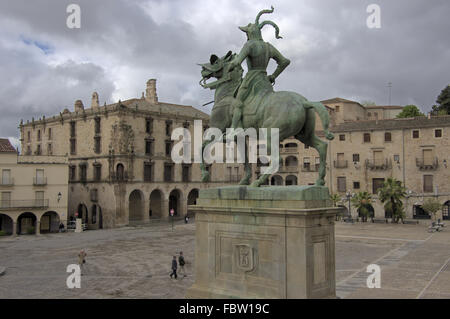 Plaza Mayor in Trujillo, Extremadura Stock Photo