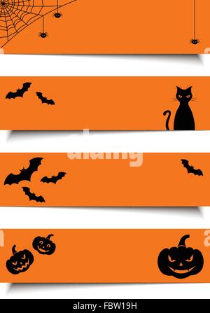 Halloween web banners. Vector eps-10. Stock Vector