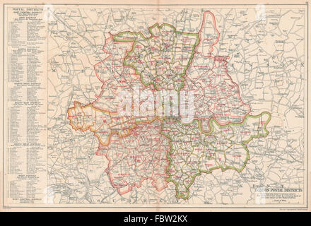 LONDON POSTAL DISTRICTS. Post code areas. N NW W SW SE E. BACON 1920 ...