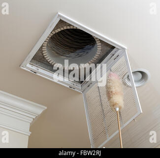 Dusting vent for air conditioning filter in ceiling Stock Photo