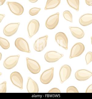 Seamless pattern with pumpkin seeds. Vector illustration. Stock Vector