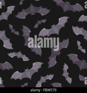 Seamless background with bats. Vector illustration. Stock Vector
