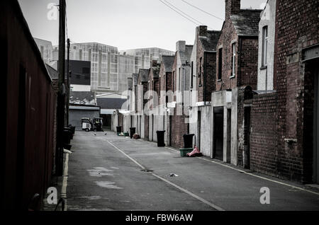 Rear of Clifford Street Barrow in Furness. Nuclear Submarine. BAE Systems. Stock Photo