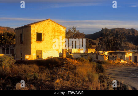 Rodalquilar.Abandoned houses of the miners.Cabo de Gata-Nijar Natural Park. Biosphere Reserve, Almeria province, Andalucia, Spai Stock Photo