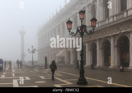 Piazzetta, National Library of St Marks, Venice, Italy Stock Photo