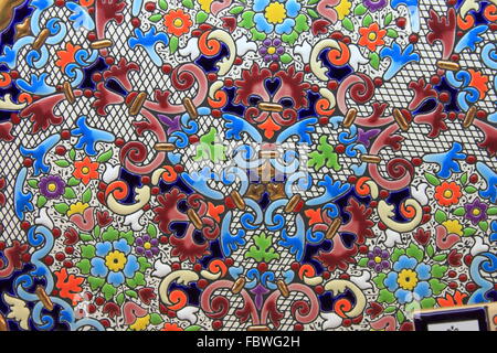 Spanish decorative hand made plate in variety of colours Stock Photo