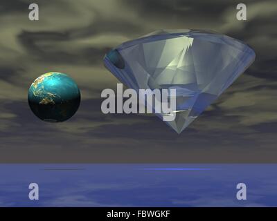 diamond and planet Stock Photo